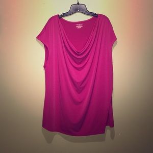 Lane Bryant Pink Drape Neck Blouse Sz 22/24
